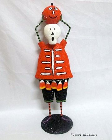 skeleton with candy corn
